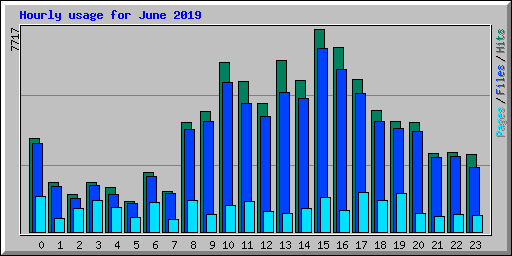 Hourly usage for June 2019